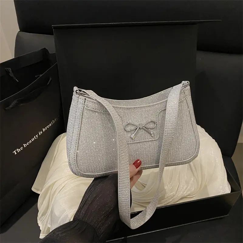 Silver Textured Shoulder Bag for Women — feature 21