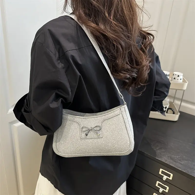 Silver Textured Shoulder Bag for Women — feature 23