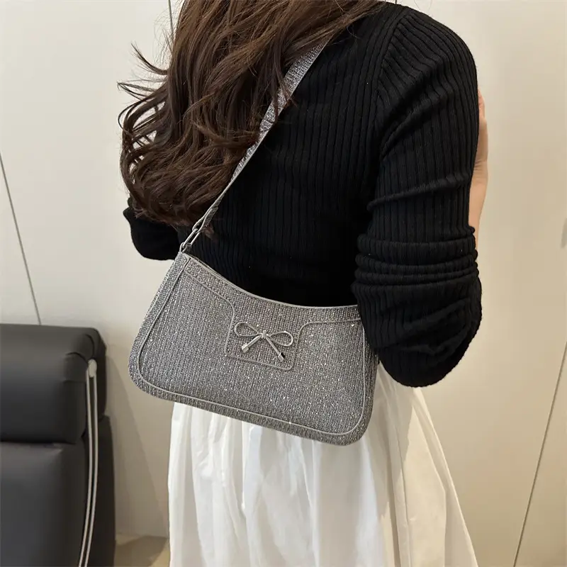 Silver Textured Shoulder Bag for Women — feature 24