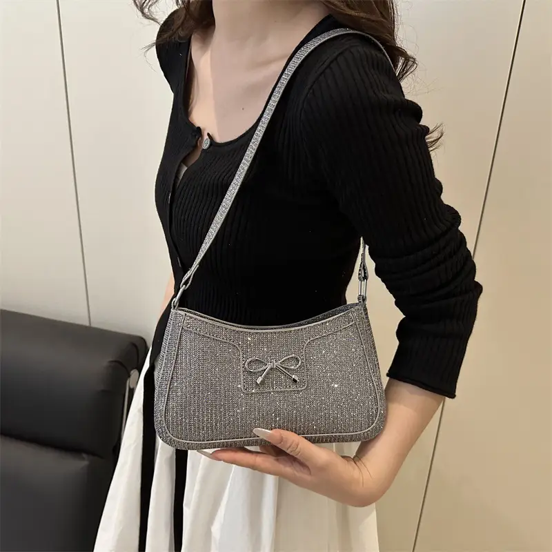Silver Textured Shoulder Bag for Women — feature 25