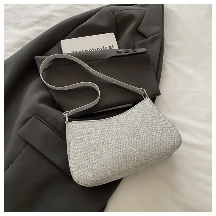 Silver Textured Shoulder Bag for Women — feature 6