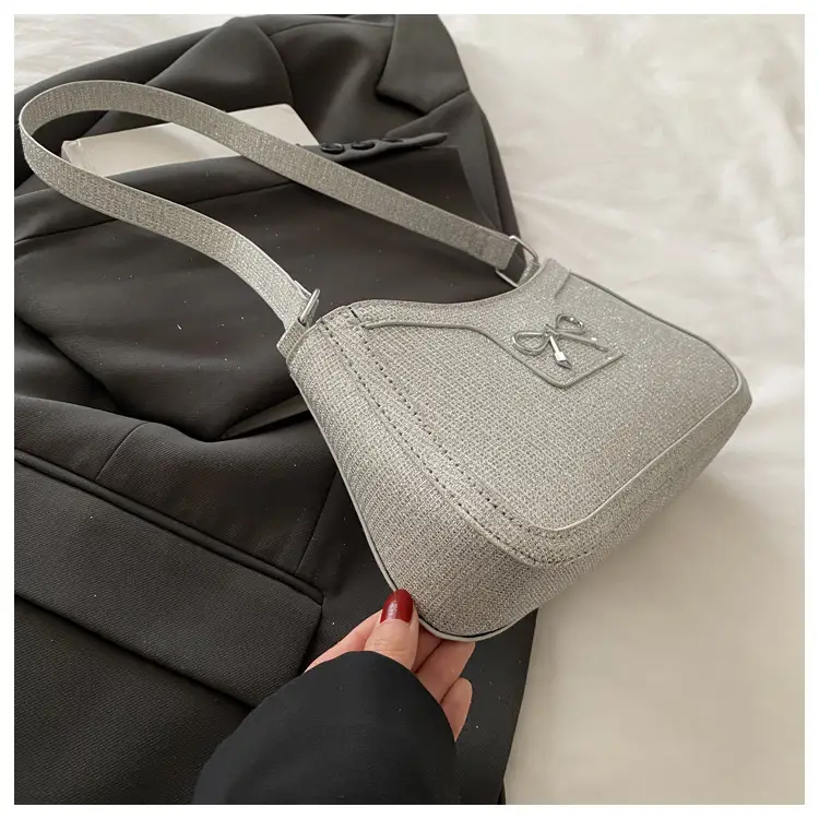 Silver Textured Shoulder Bag for Women — feature 8