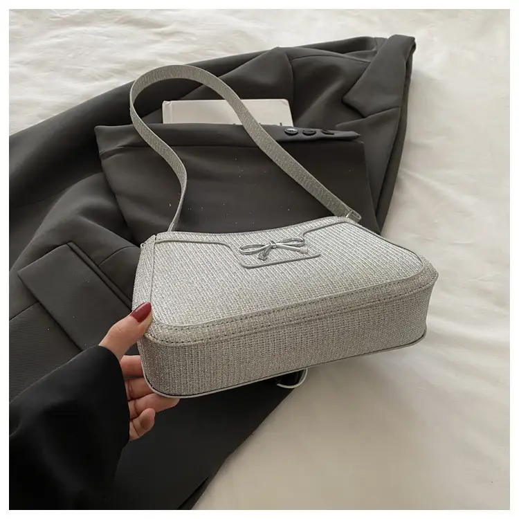 Silver Textured Shoulder Bag for Women — feature 9