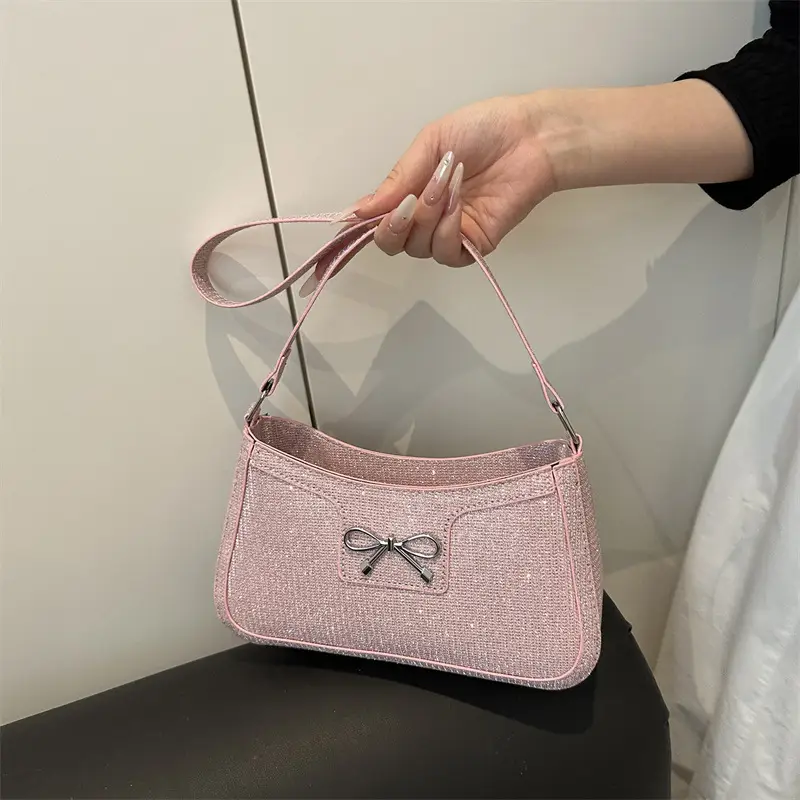Silver Textured Shoulder Bag for Women - Image 2