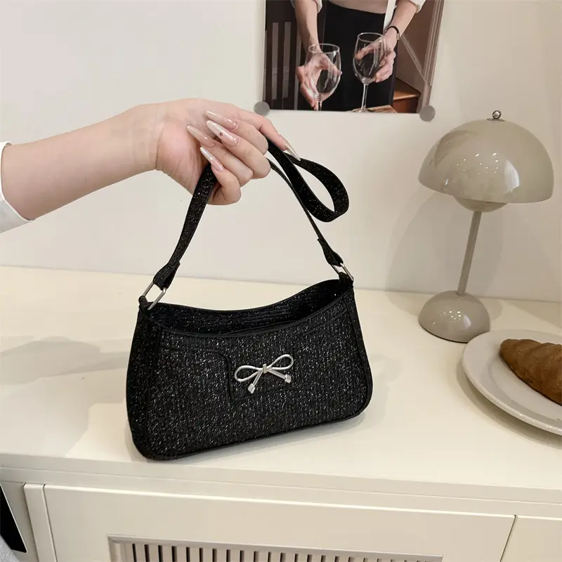 Silver Textured Shoulder Bag for Women - Image 3
