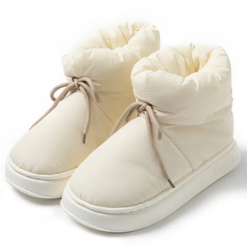 Women's Winter 2025 New Cotton Slippers for Going Out, Warm High-Top Cold-Proof Thick-Soled Thickened Cotton Slippers for Couples in Winter