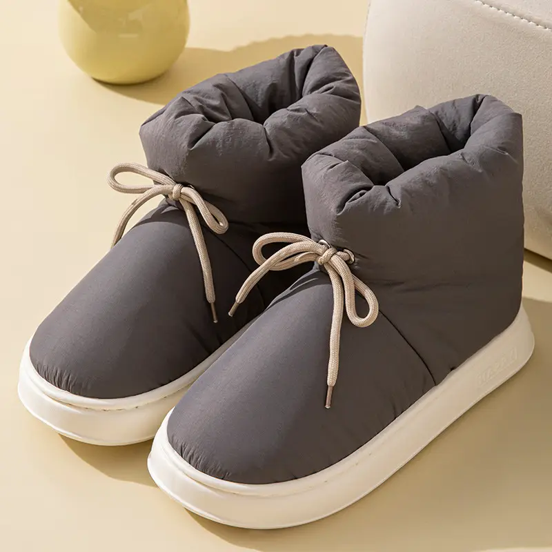 Women's Winter 2025 New Cotton Slippers for Going Out, Warm High-Top Cold-Proof Thick-Soled Thickened Cotton Slippers for Couples in Winter