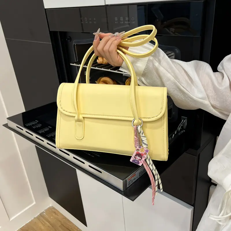 Women's Yellow High-Looking Shoulder Bag with Lash - Image 15