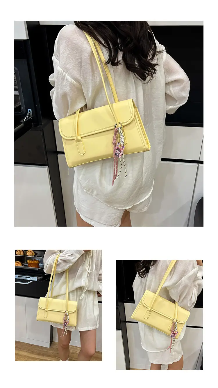 Women's Yellow High-Looking Shoulder Bag with Lash — feature 22