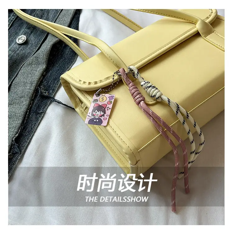 Women's Yellow High-Looking Shoulder Bag with Lash — feature 5