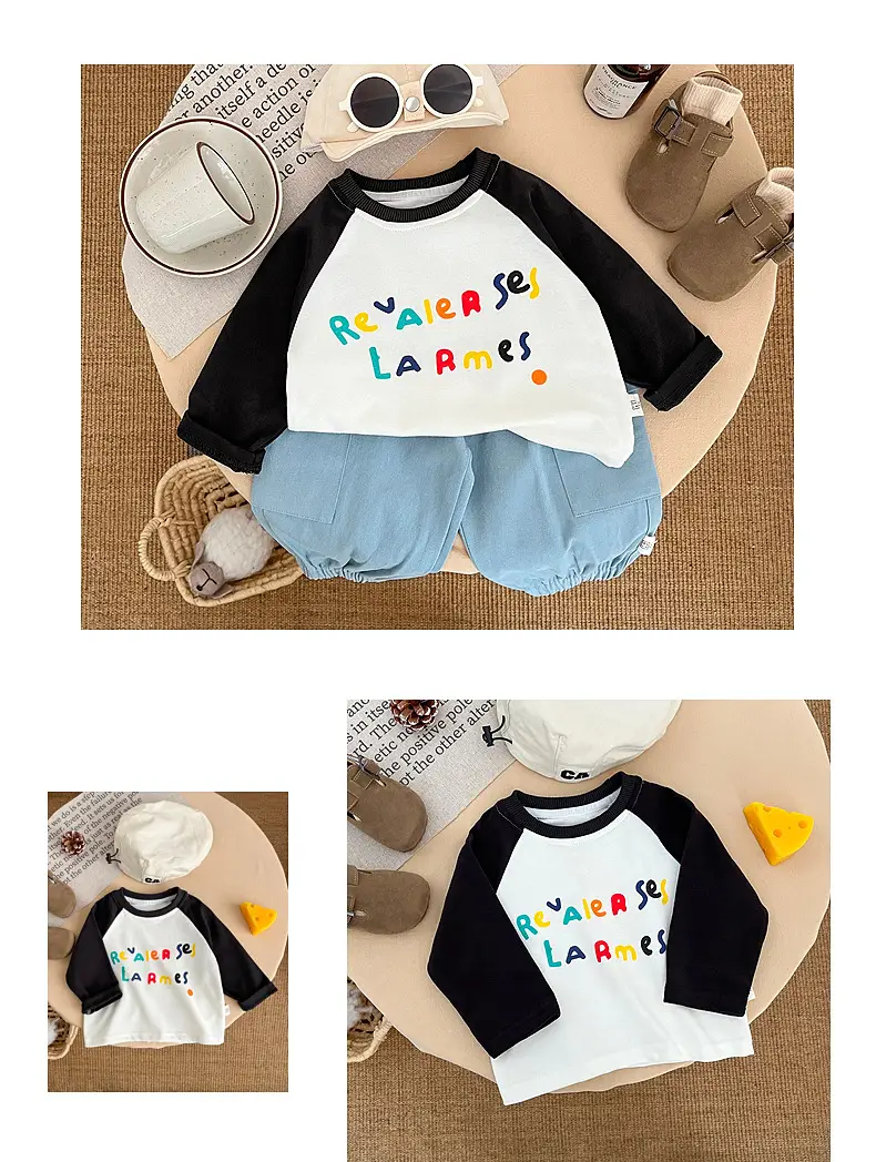 Boys Cotton Raglan T-Shirt with Colorful Print & Shorts Set — feature 5