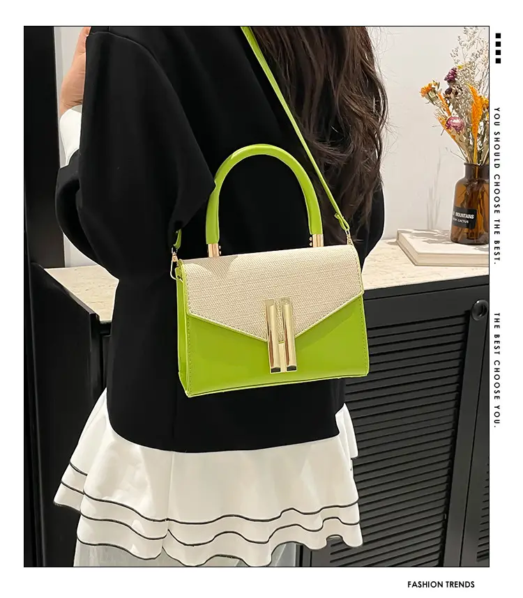 Green Textured Women's Shoulder Bag 2024 New Style — feature 1