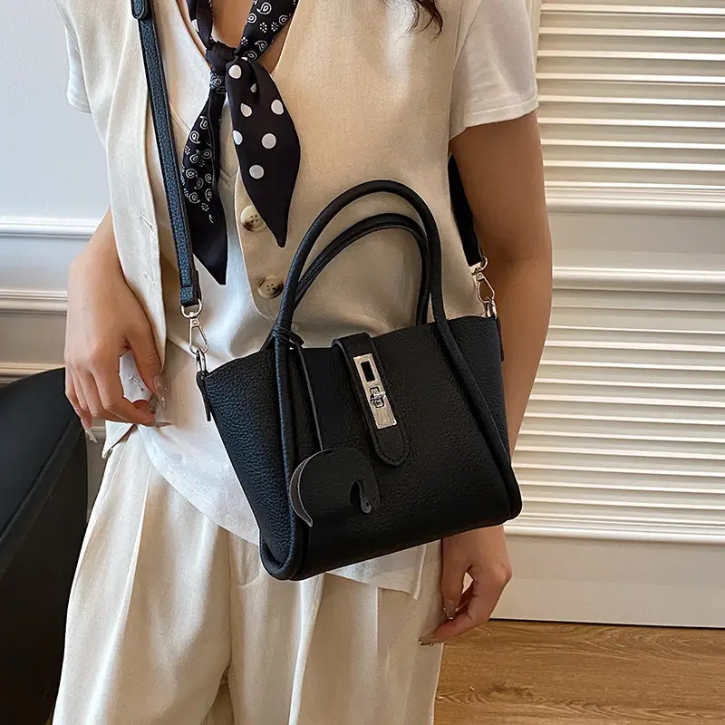 Vintage Bucket Bag for Women Cream Leather Shoulder Crossbody - Image 10
