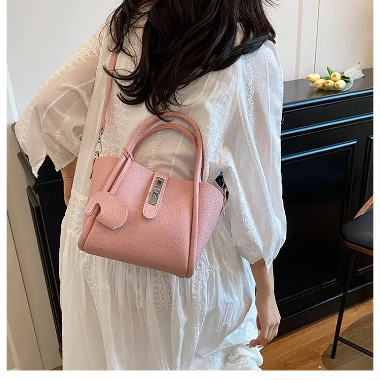 Vintage Bucket Bag for Women Cream Leather Shoulder Crossbody — feature 11