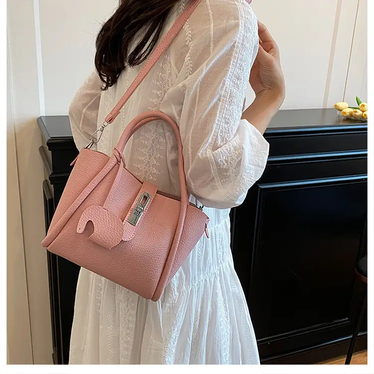 Vintage Bucket Bag for Women Cream Leather Shoulder Crossbody — feature 13