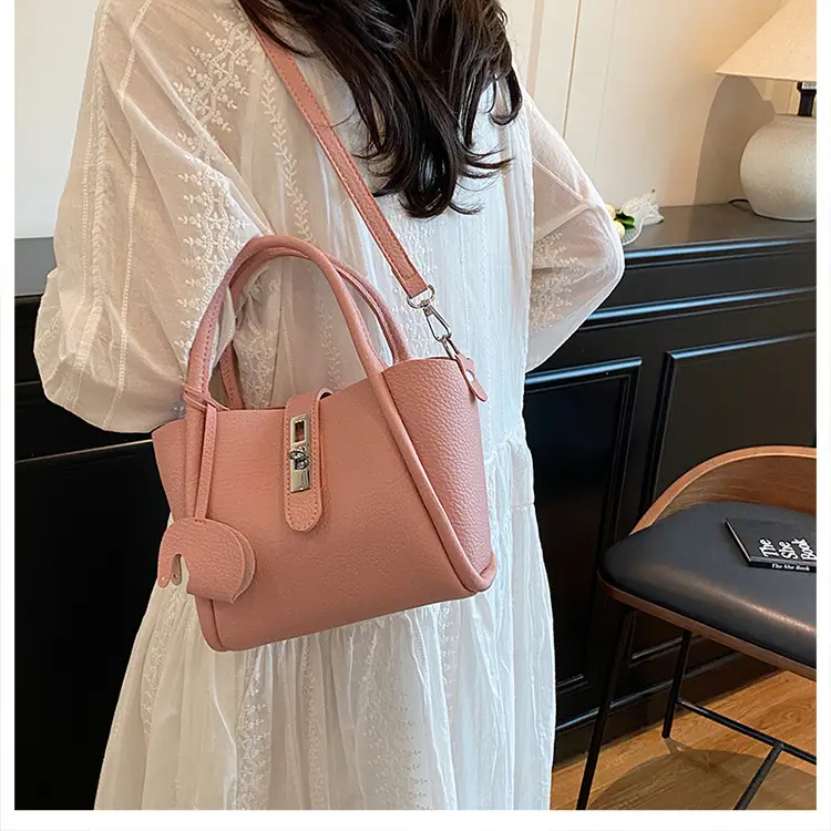 Vintage Bucket Bag for Women Cream Leather Shoulder Crossbody — feature 14