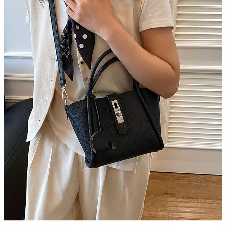 Vintage Bucket Bag for Women Cream Leather Shoulder Crossbody — feature 15