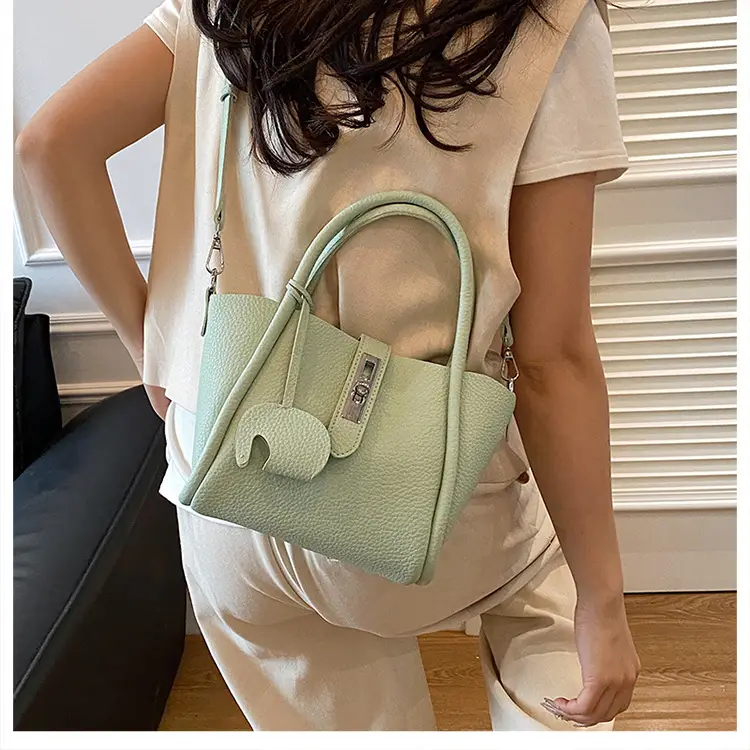 Vintage Bucket Bag for Women Cream Leather Shoulder Crossbody — feature 21
