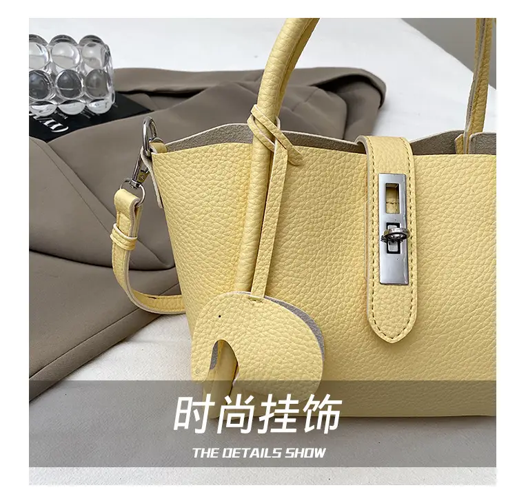 Vintage Bucket Bag for Women Cream Leather Shoulder Crossbody — feature 8