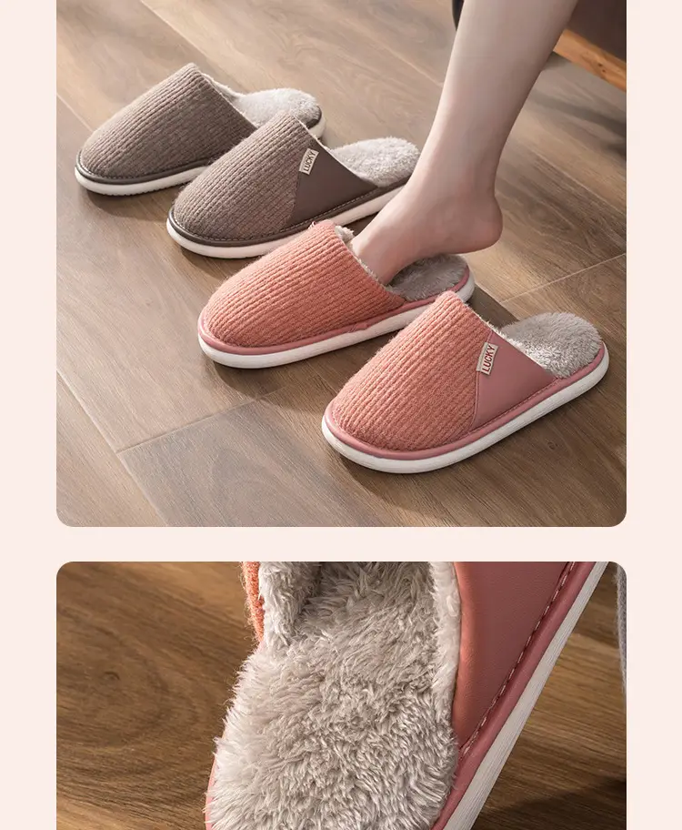 Cotton Slippers for Men Winter Indoor Home Warm 2025 New Home Use Plus Plush Slippers Winter Men's Style — feature 10