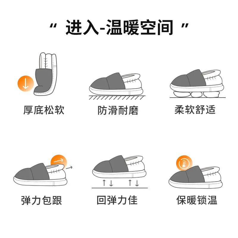 Men's Winter Warm Waterproof Slippers with Anti-Bacterial Design