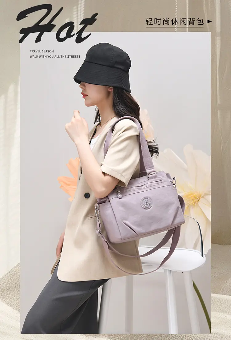 2026 Women's Maroon Oxford Shoulder Bag Large Capacity Washable — feature 1