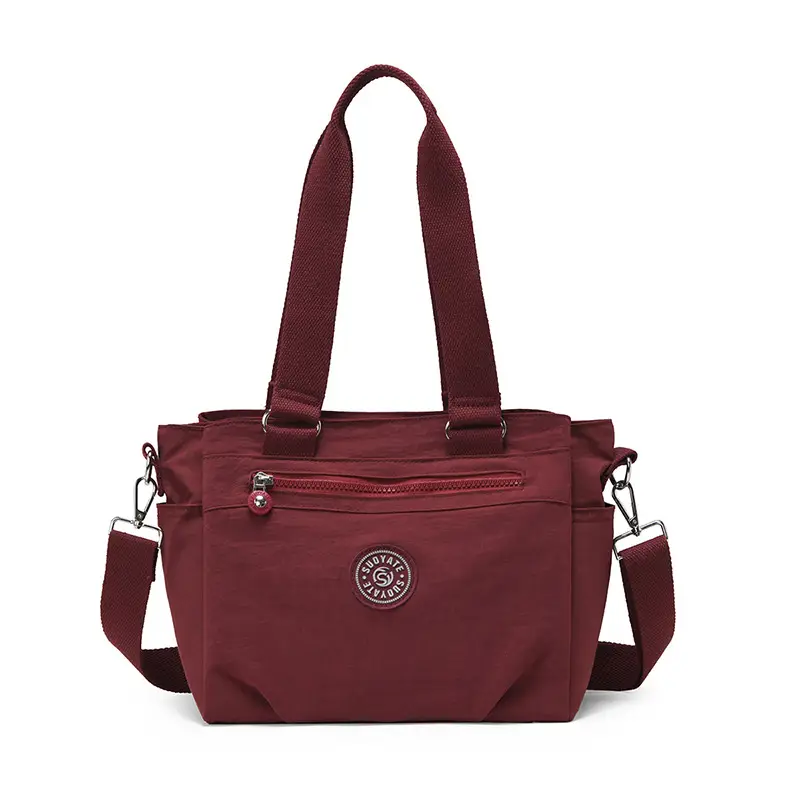 2026 Women's Maroon Oxford Shoulder Bag Large Capacity Washable - Image 6