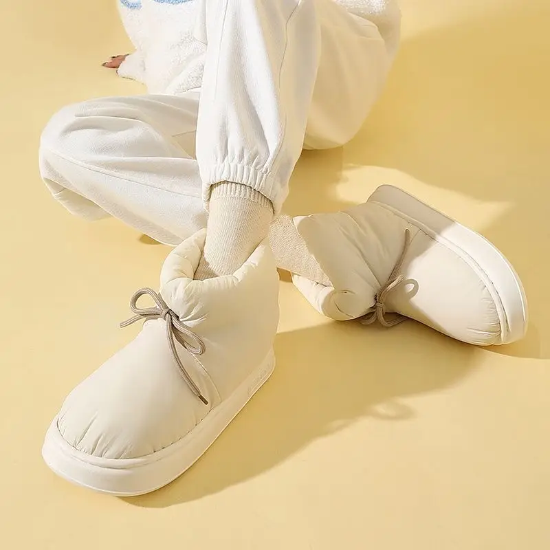Women's Winter 2025 New Cotton Slippers for Going Out, Warm High-Top Indoor Thick-Soled Cotton Slippers for Couples in Winter