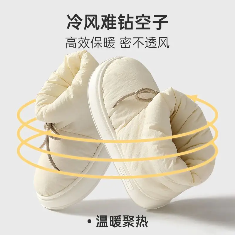 Women's Winter 2025 New Cotton Slippers for Going Out, Warm High-Top Indoor Thick-Soled Cotton Slippers for Couples in Winter