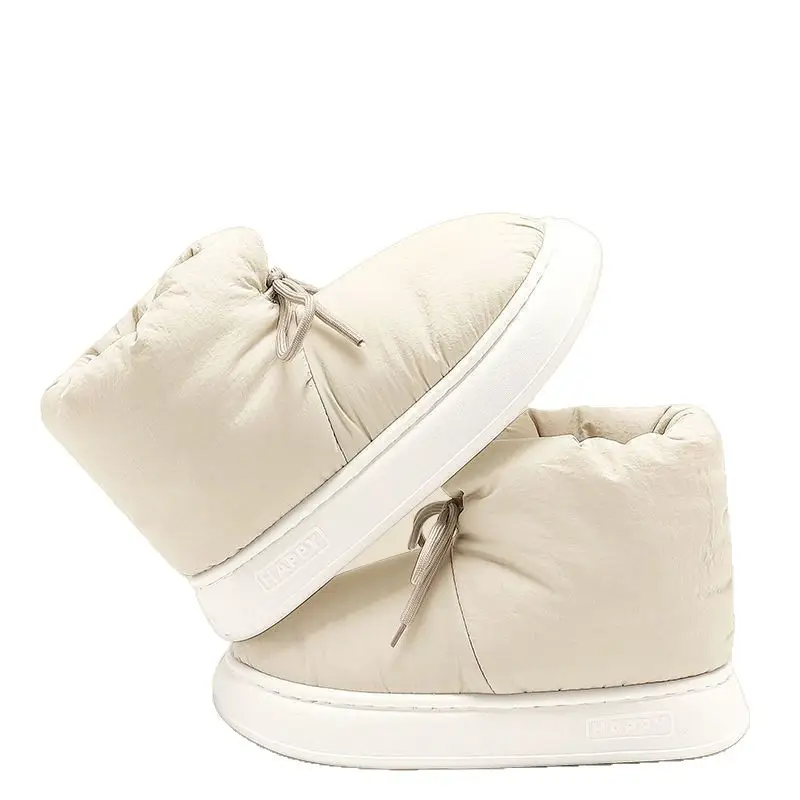 Women's Winter 2025 New Cotton Slippers for Going Out, Warm High-Top Indoor Thick-Soled Cotton Slippers for Couples in Winter