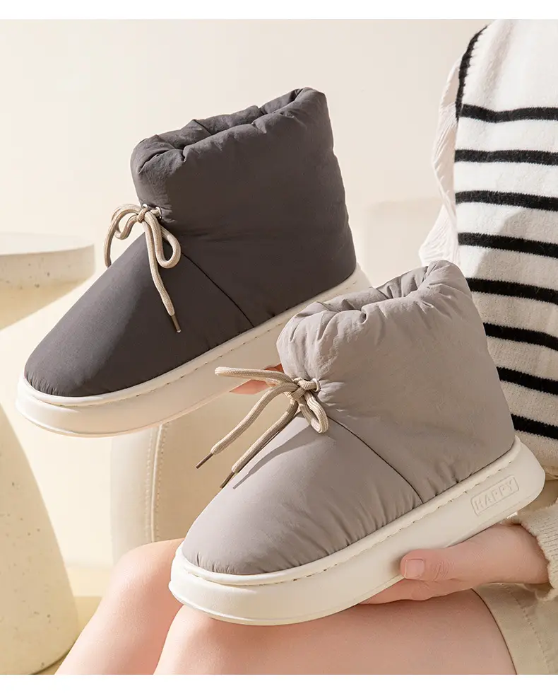 Women's Winter 2025 New Cotton Slippers for Going Out, Warm High-Top Indoor Thick-Soled Cotton Slippers for Couples in Winter — feature 15
