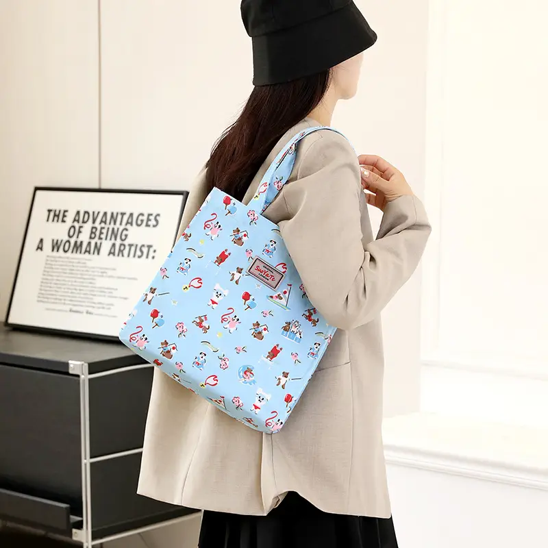 Large Printed Leaf Design Tote Bag for Women - Image 14