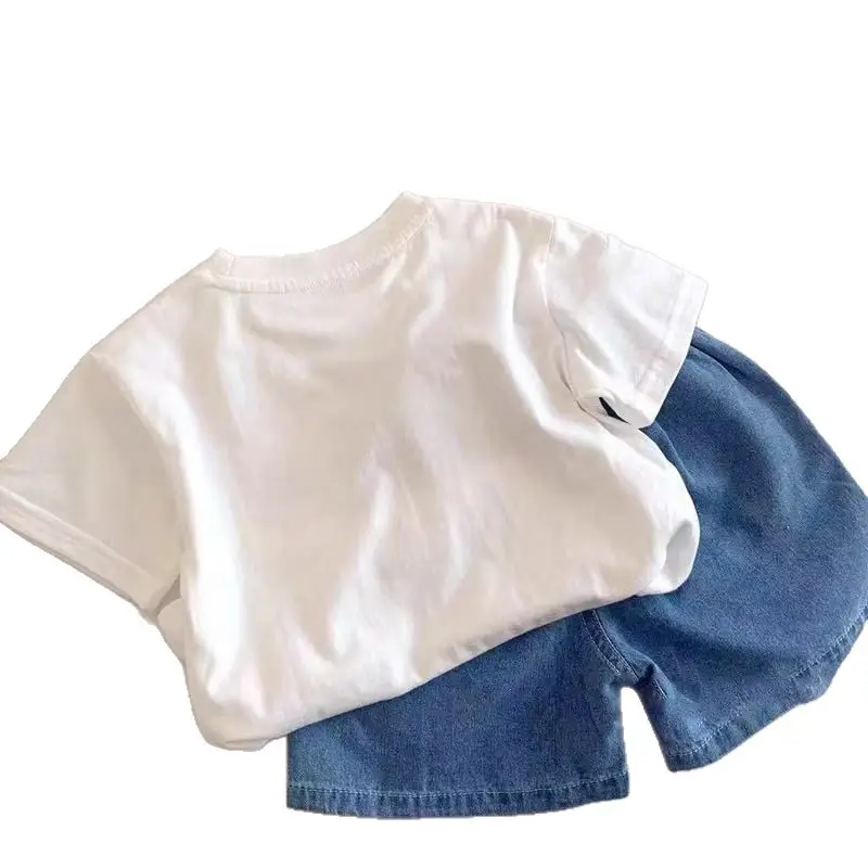 2025 Summer Boys White Goku Patch T-Shirt