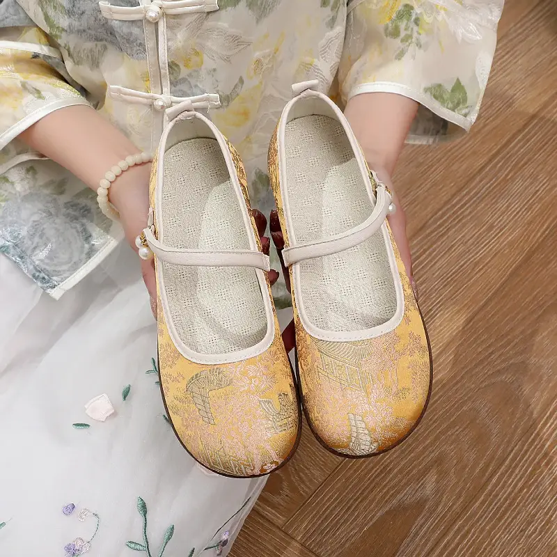 New Chinese Style Flat Shoes for Women, Comfortable Soft-Soled Shallow Mouth Mary Jane Shoes, Ancient Style Han Dynasty Shoes, Old Beijing Cloth Shoes - Image 6