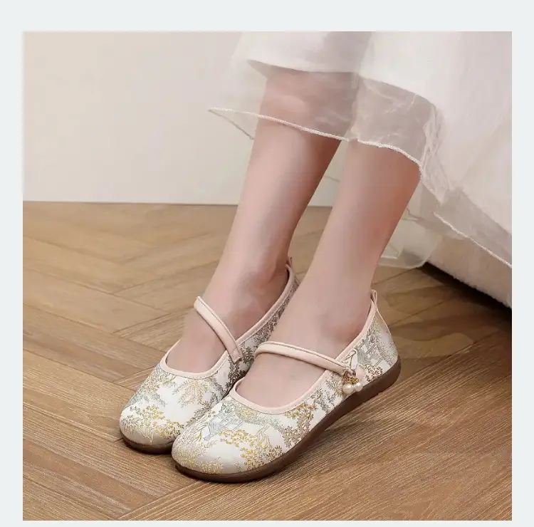 New Chinese Style Flat Shoes for Women, Comfortable Soft-Soled Shallow Mouth Mary Jane Shoes, Ancient Style Han Dynasty Shoes, Old Beijing Cloth Shoes — feature 10