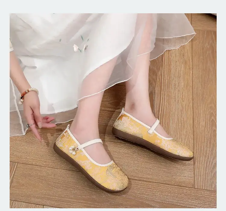 New Chinese Style Flat Shoes for Women, Comfortable Soft-Soled Shallow Mouth Mary Jane Shoes, Ancient Style Han Dynasty Shoes, Old Beijing Cloth Shoes — feature 12