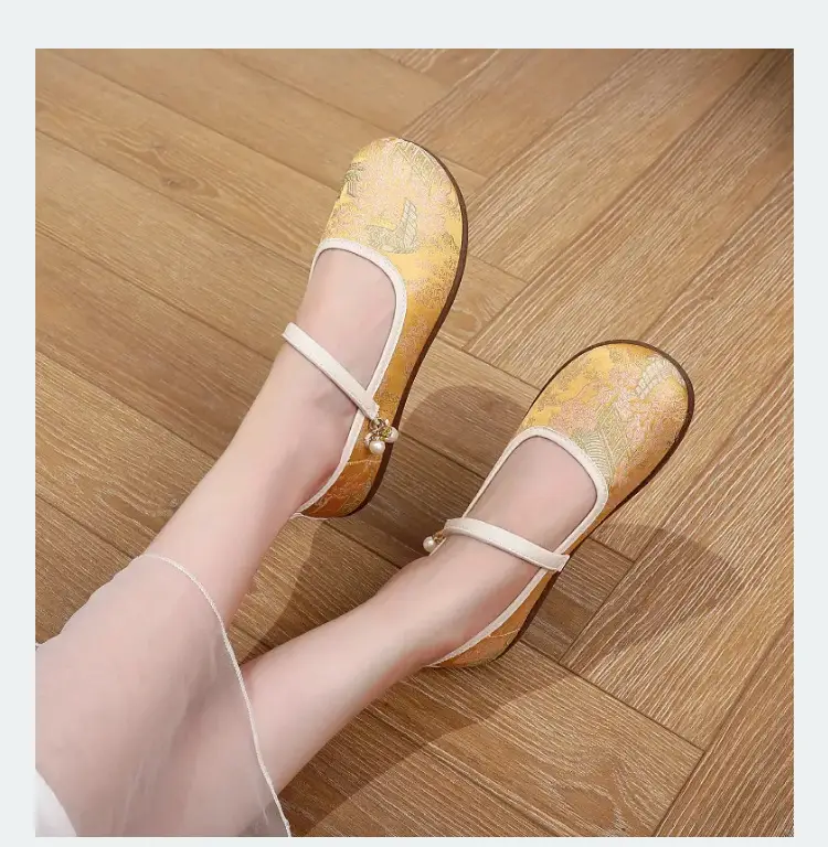 New Chinese Style Flat Shoes for Women, Comfortable Soft-Soled Shallow Mouth Mary Jane Shoes, Ancient Style Han Dynasty Shoes, Old Beijing Cloth Shoes — feature 14
