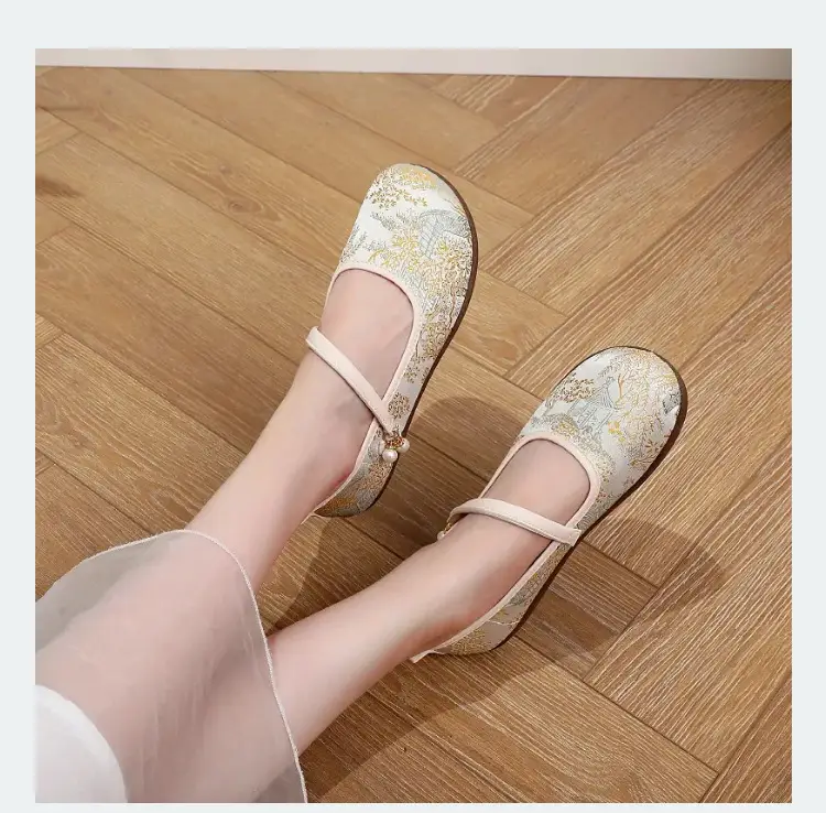 New Chinese Style Flat Shoes for Women, Comfortable Soft-Soled Shallow Mouth Mary Jane Shoes, Ancient Style Han Dynasty Shoes, Old Beijing Cloth Shoes — feature 15