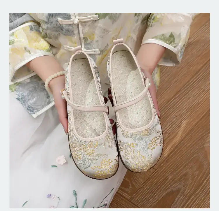 New Chinese Style Flat Shoes for Women, Comfortable Soft-Soled Shallow Mouth Mary Jane Shoes, Ancient Style Han Dynasty Shoes, Old Beijing Cloth Shoes — feature 17
