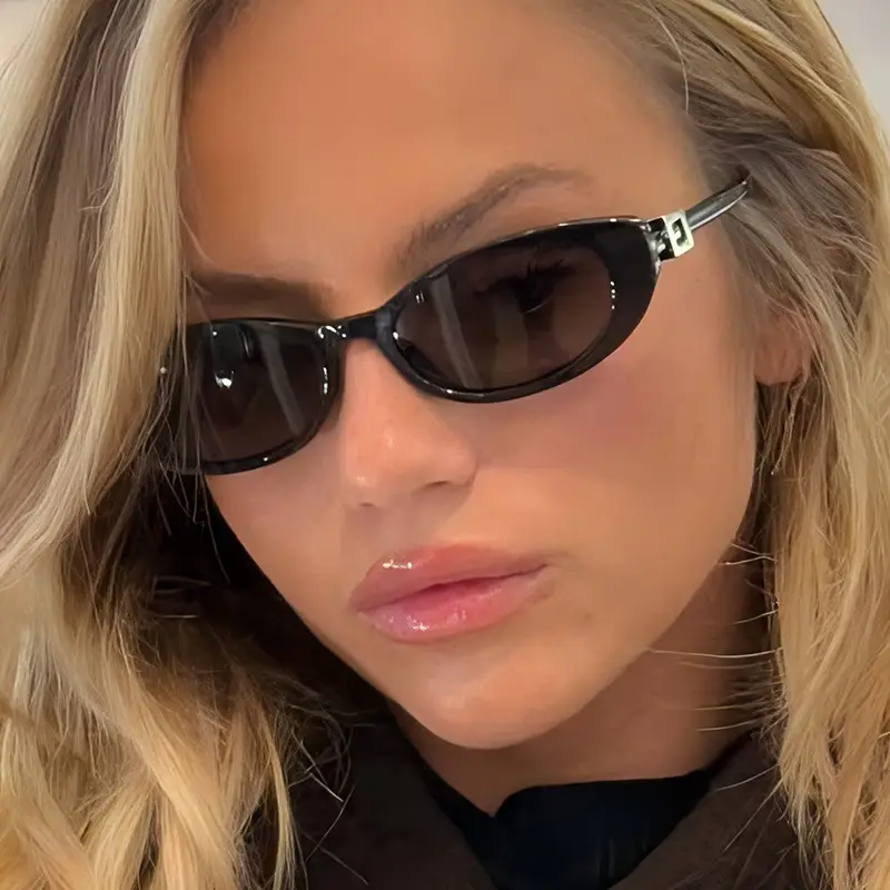 New Fashion Women Sunglasses Cat-Eye Brown Glass - Image 12