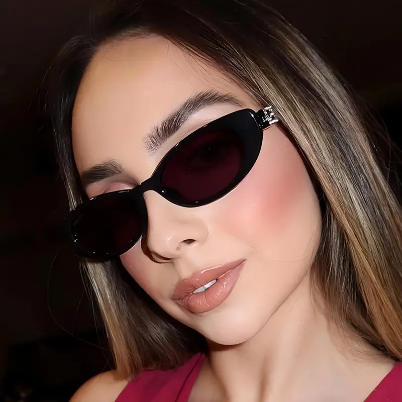 New Fashion Women Sunglasses Cat-Eye Brown Glass - Image 14