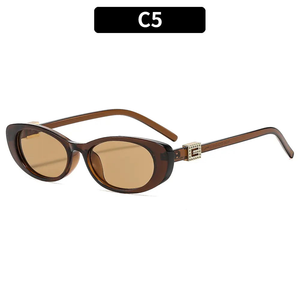 New Fashion Women Sunglasses Cat-Eye Brown Glass - Image 5