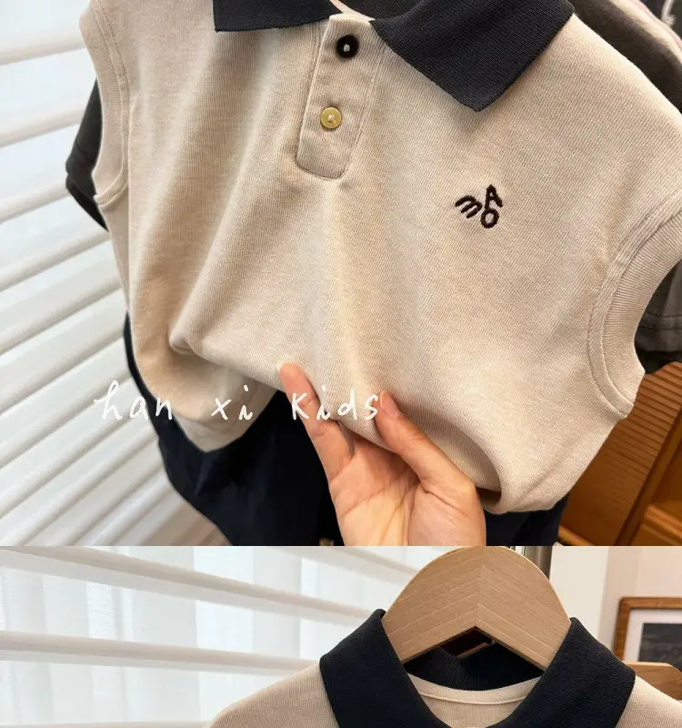 Kids Korean Style Polo Shirt Vest Summer Wear — feature 5