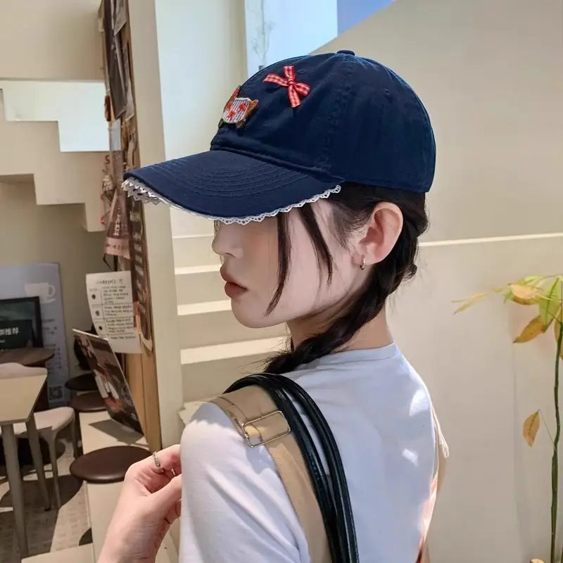 Women Cartoon Baseball Cap with Embroidery Sunshade - Image 14