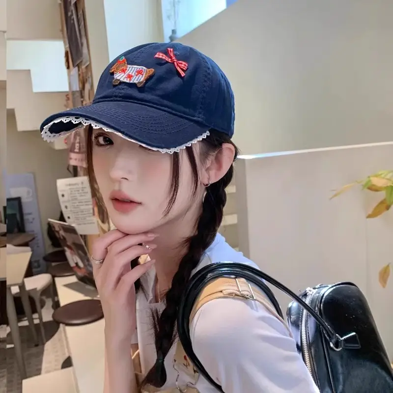 Women Cartoon Baseball Cap with Embroidery Sunshade — feature 2