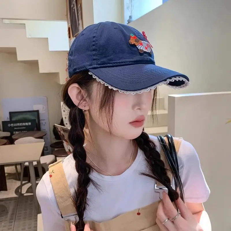 Women Cartoon Baseball Cap with Embroidery Sunshade — feature 4