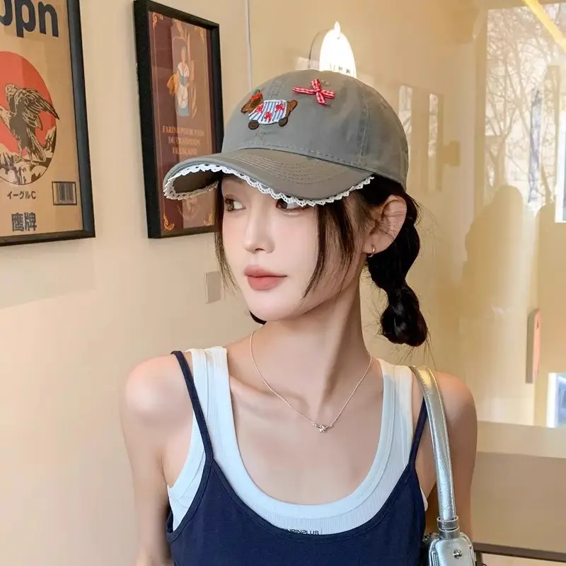 Women Cartoon Baseball Cap with Embroidery Sunshade — feature 5