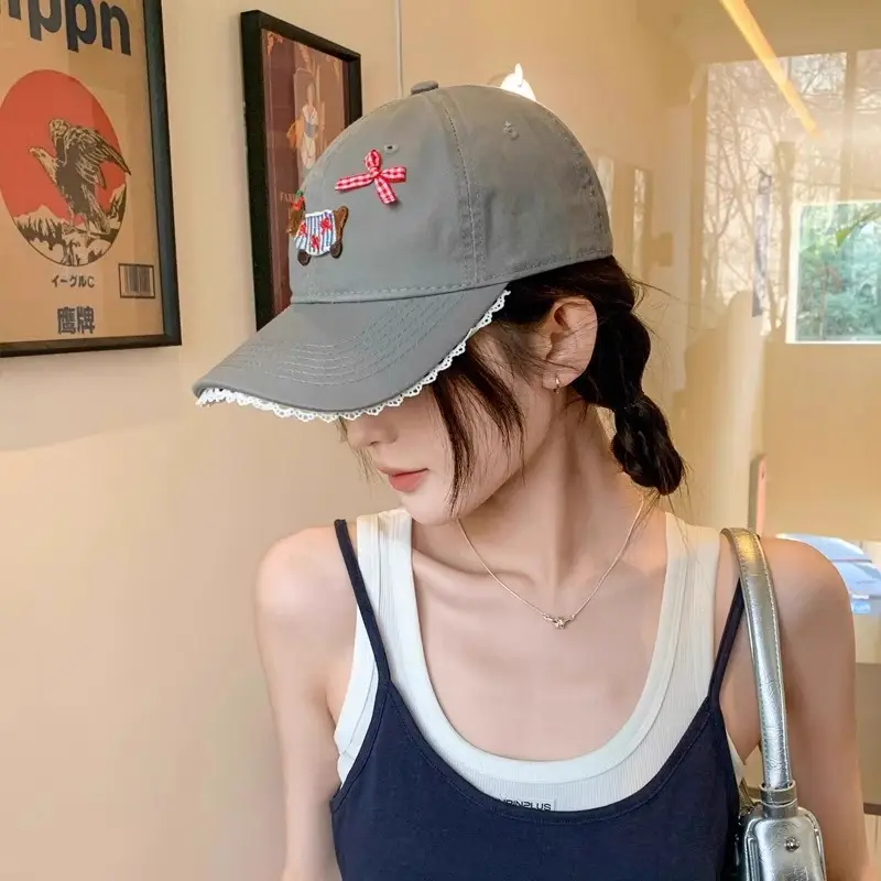Women Cartoon Baseball Cap with Embroidery Sunshade — feature 7
