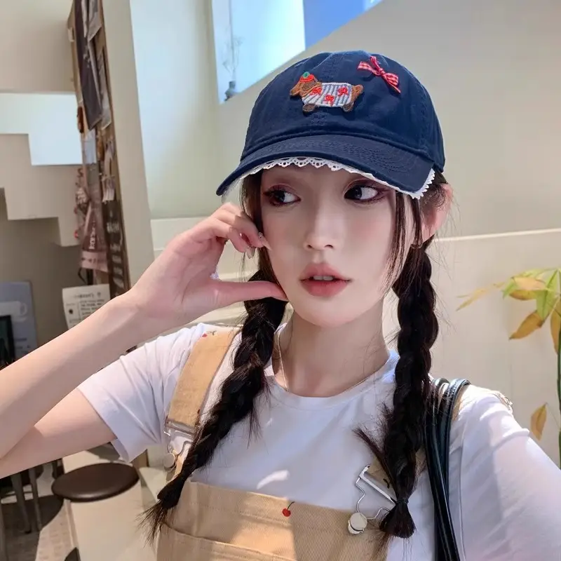 Women Cartoon Baseball Cap with Embroidery Sunshade — feature 9