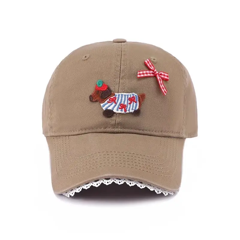 Women Cartoon Baseball Cap with Embroidery Sunshade - Image 4